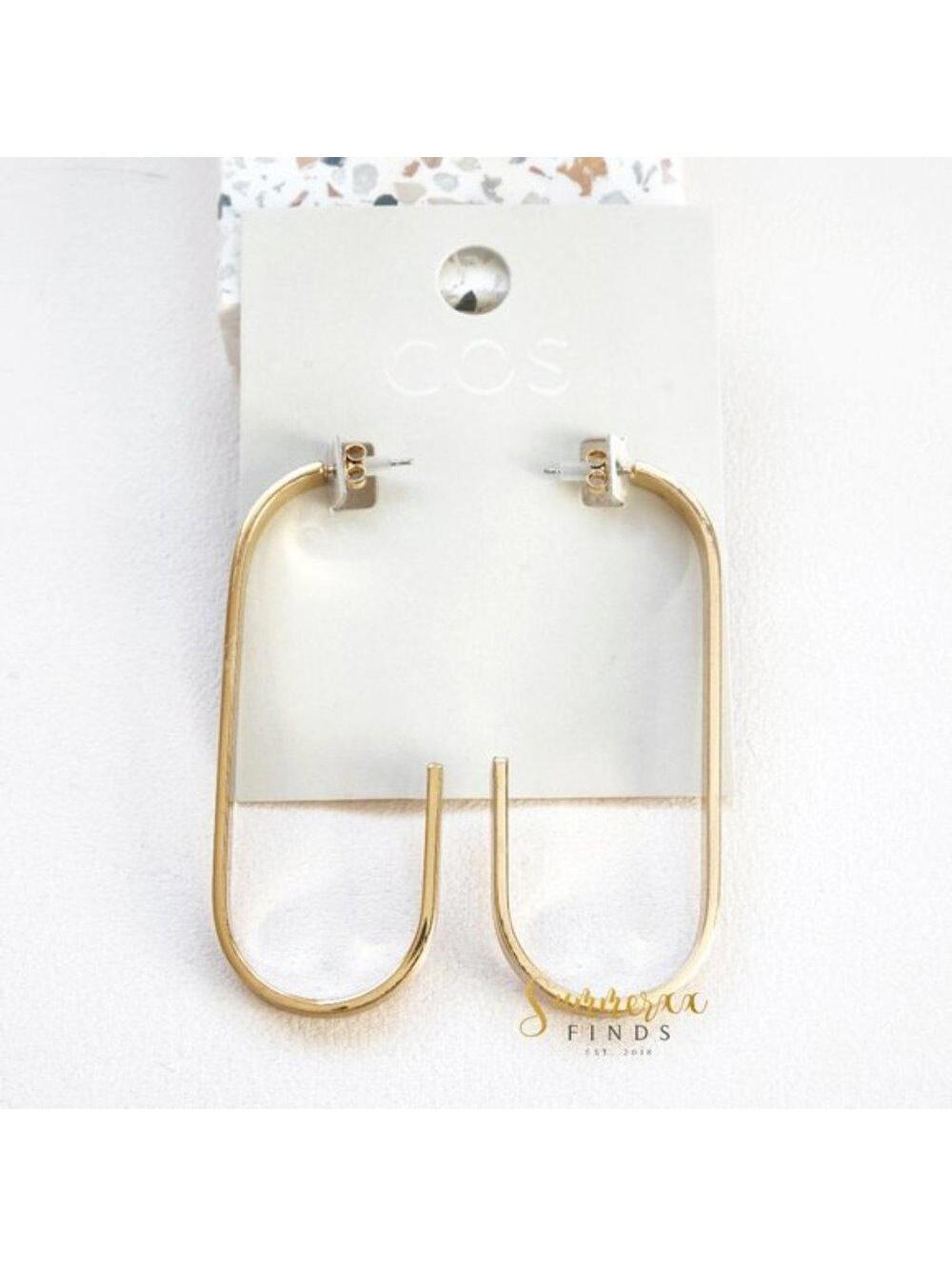 COS Curved Open Hoop Earrings In Gold - Picture 1 of 4